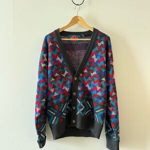 Colorful Geometric Cardigan for Men